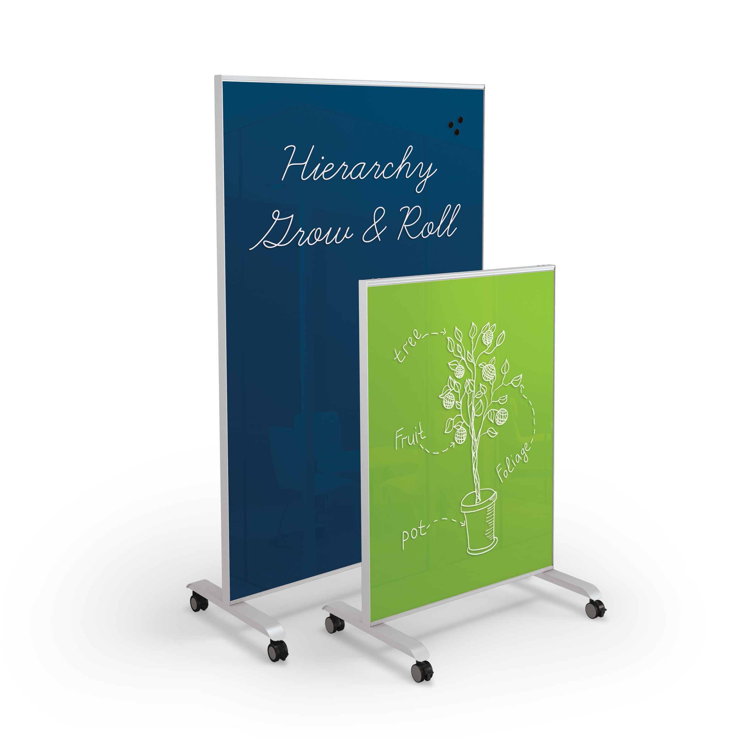 Hierarchy Grow & Roll Mobile Magnetic Glass Board MooreCo VisCom product photo